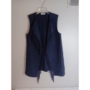 Vineyard Vines Open Front Fridge Sweater Vest Blue Sz Medium Wool Blend